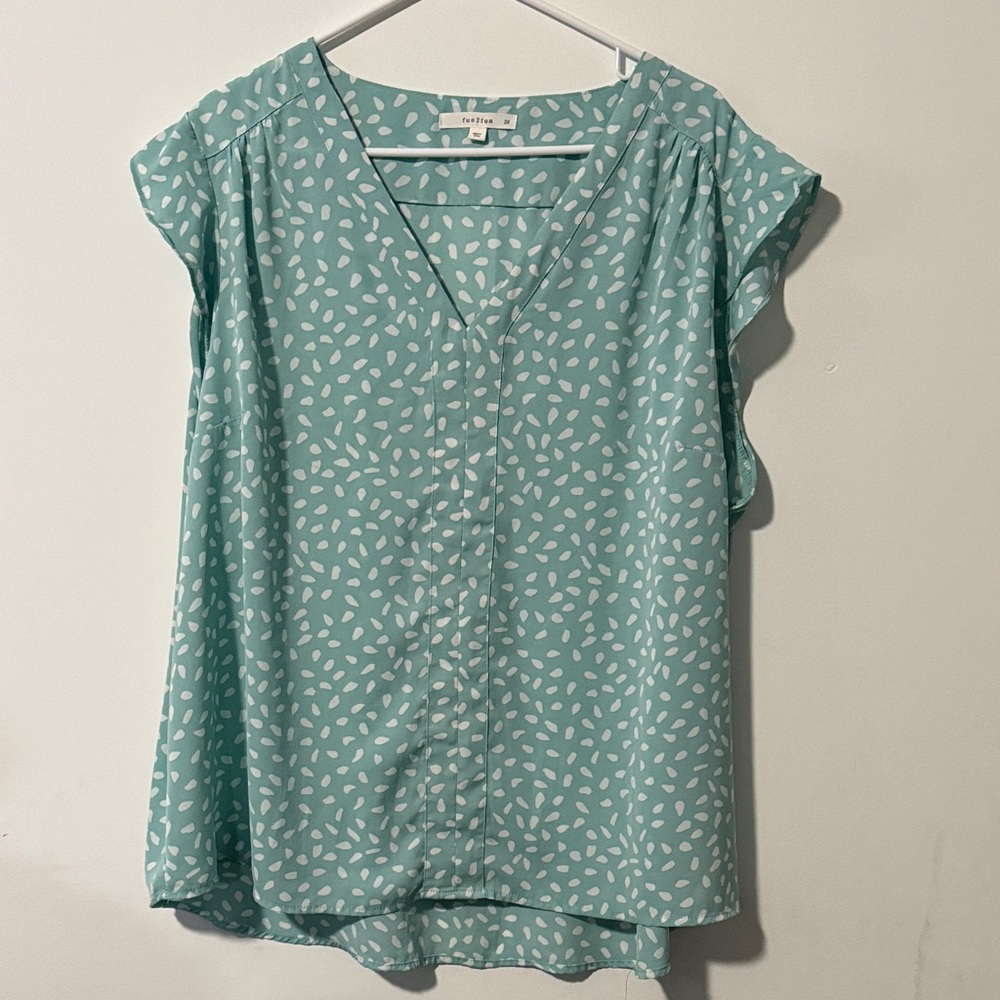 Westbound Teal and White Blouse